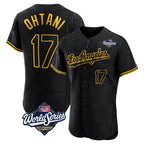 Los Angeles Dodgers #17 Shohei Ohtani Player Black FEDASGOGE World Series Snake Skin City Limited Elite Home Stitched Jerseys