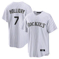 Colorado Rockies #7 Matt Holliday Player White FEDASGOGE Game Home Stitched Jerseys