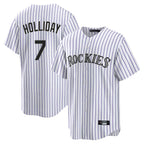 Colorado Rockies #7 Matt Holliday Player White FEDASGOGE Game Home Stitched Jerseys