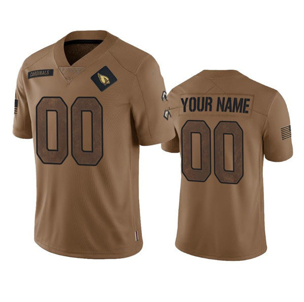 Custom A.Cardinals Active Player 2023 Brown FEDASGOGE Salute To Service Limited Stitched Jersey