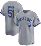 Kansas City Royals #51 Brady Singer Gray FEDASGOGE Away Stitched Jersey