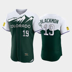Colorado Rockies #19 Charlie Blackmon 2022 Green FEDASGOGE City Connect Flex Base Stitched Jersey