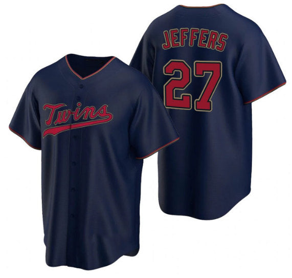 Minnesota Twins #27 Ryan Jeffers Navy FEDASGOGE Cool Base Stitched Jersey