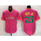 San Diego Padres #23 Fernando Tatis Jr. Pink FEDASGOGE Cool Base Stitched Jersey 2