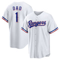 Texas Rangers #1 Dad Home White FEDASGOGE Replica Jersey