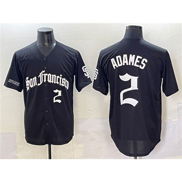 San Francisco Giants #2 Willy Adames Black FEDASGOGE 'Gothic Fog Edition' Vapor Premier Limited Stitched Jersey