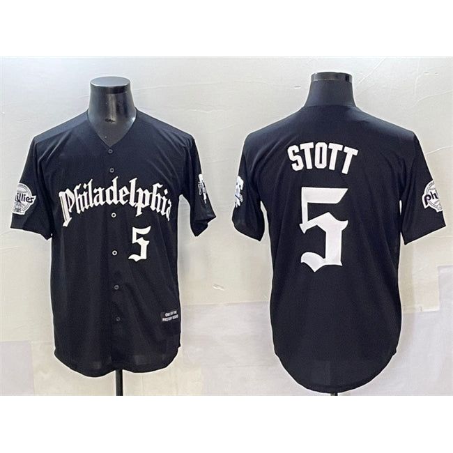 Philadelphia Phillies #5 Bryson Stott Black FEDASGOGE Gothic Vapor Limited Stitched Jersey