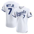 Kansas City Royals #7 Bobby Witt Jr. White FEDASGOGE Home Elite Player Jersey