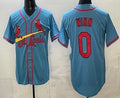 St Louis Cardinals #0 Masyn Winn Blue FEDASGOGE Cool Base Jersey