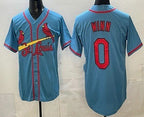 St Louis Cardinals #0 Masyn Winn Blue FEDASGOGE Cool Base Jersey