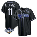 Los Angeles Dodgers #11 Roki Sasaki Player Black FEDASGOGE World Series Carbon Limited Home Stitched Jerseys