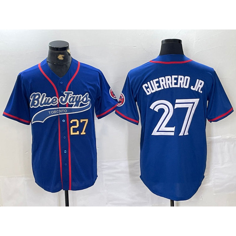 Toronto Blue Jays #27 Vladimir Guerrero Jr Blue FEDASGOGE Cool Base Stitched Jerseys