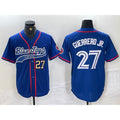 Toronto Blue Jays #27 Vladimir Guerrero Jr Blue FEDASGOGE Cool Base Stitched Jerseys