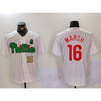 Philadelphia Phillies #16 Brandon Marsh White Green FEDASGOGE Cool Base Stitched Jerseys