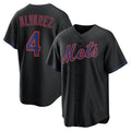 New York Mets #4 Francisco Alvarez Black FEDASGOGE Alternate Replica Jersey