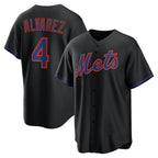 New York Mets #4 Francisco Alvarez Black FEDASGOGE Alternate Replica Jersey