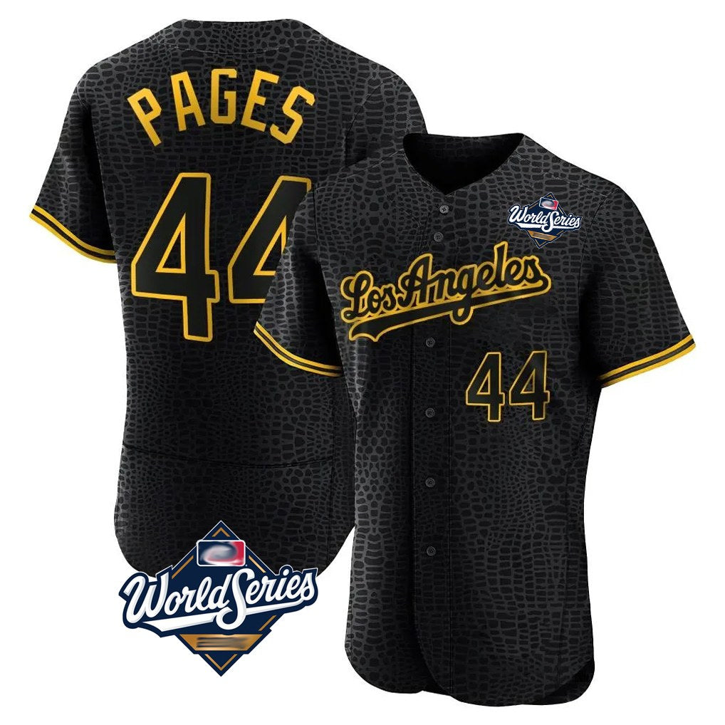Los Angeles Dodgers #44 Andy Pages Player Black FEDASGOGE World Series Snake Skin City Limited Elite Home Stitched Jerseys