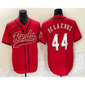 Cincinnati Reds #44 Elly De La Cruz Red FEDASGOGE With Patch Cool Base Stitched Jersey