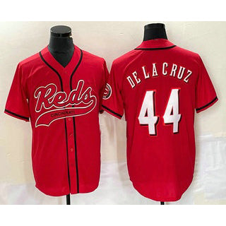 Cincinnati Reds #44 Elly De La Cruz Red FEDASGOGE With Patch Cool Base Stitched Jersey
