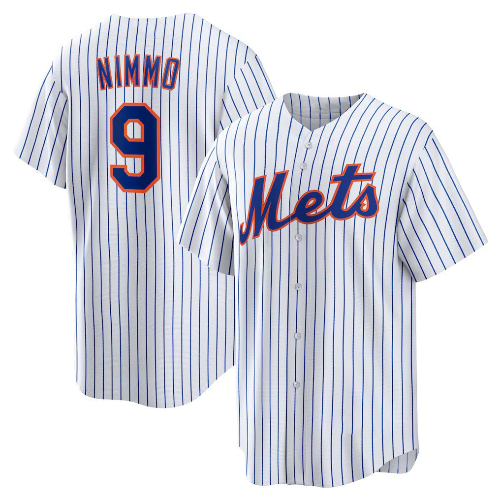 New York Mets #9 Brandon Nimmo White FEDASGOGE Home Replica Jersey