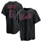 New York Mets #6 Starling Marte Black FEDASGOGE Alternate Replica Jersey