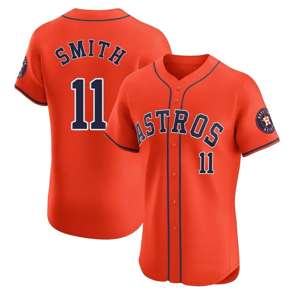 Houston Astros #11 Cam Smith Player Orange FEDASGOGE Home Limited Elite Stitched Jerseys
