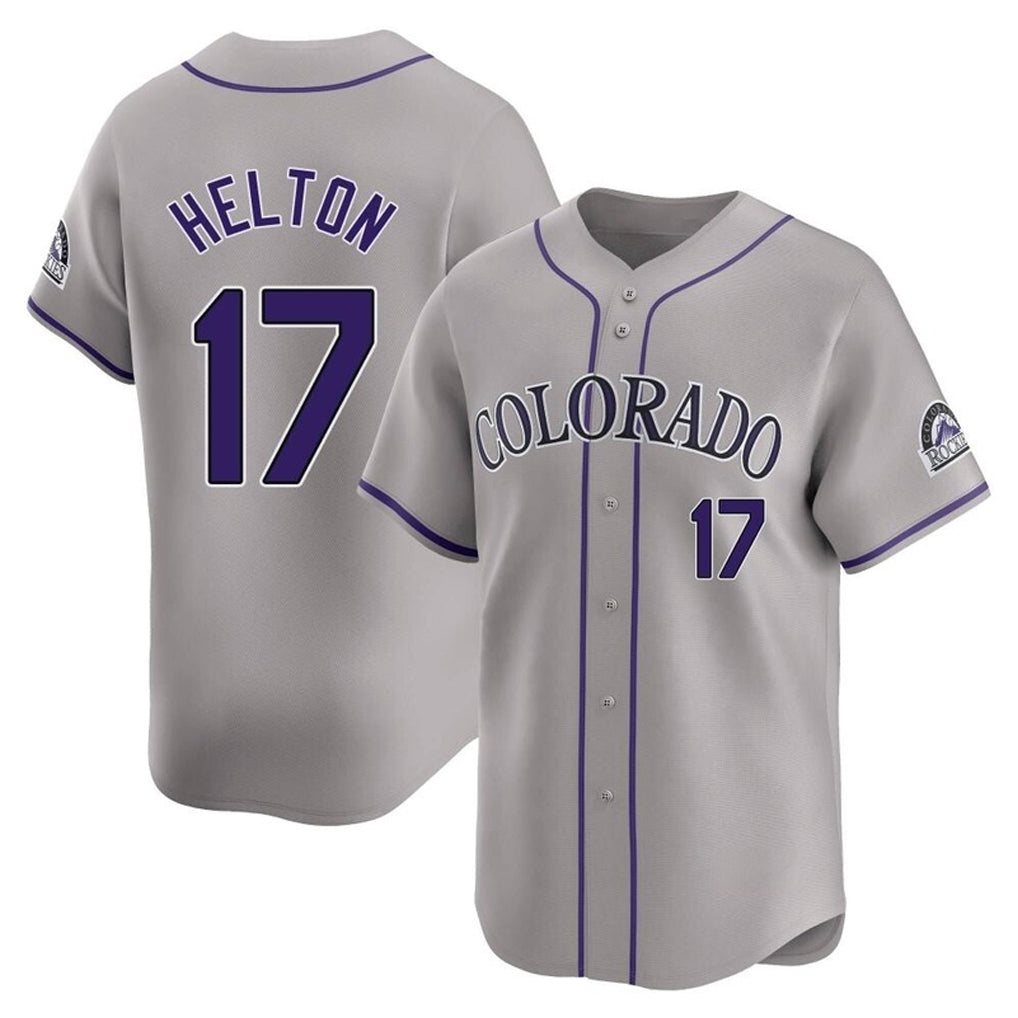 Colorado Rockies #17 Todd Helton Player Gray FEDASGOGE Limited Home Stitched Jerseys