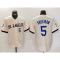 Los Angeles Dodgers #5 Freddie Freeman Number Cream FEDASGOGE 2024 City Connect Limited Stitched Jerseys