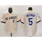 Los Angeles Dodgers #5 Freddie Freeman Number Cream FEDASGOGE 2024 City Connect Limited Stitched Jerseys