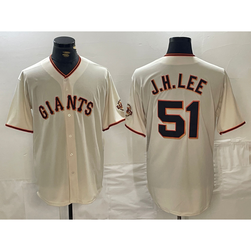 San Francisco Giants #51 Jung Hoo Lee Cream FEDASGOGE 2024 Home Limited Stitched Jersey
