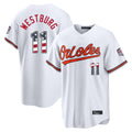 Baltimore Orioles #11 Jordan Westburg Player White FEDASGOGE USA 250 Fourth of July Home Game Stitched Jerseys
