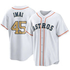 Houston Astros #45 Tatsuya Imai Player Gold FEDASGOGE Collection Game Home Stitched Jerseys
