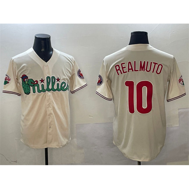 Philadelphia Phillies #10 J.T. Realmuto Cream FEDASGOGE Phanatic Limited Stitched Jersey