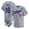 Los Angeles Dodgers #16 Will Smith Player Gray FEDASGOGE World Series Limited Home Stitched Jerseys