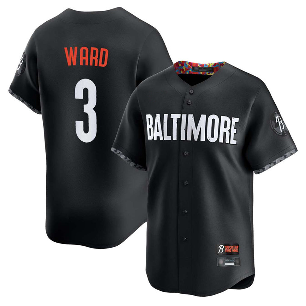 Baltimore Orioles #3 Taylor Ward Player Black FEDASGOGE City Connect Limited Home Game Stitched Jerseys