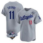 Los Angeles Dodgers #11 Roki Sasaki Player Gray FEDASGOGE World Series Limited Home Stitched Jerseys