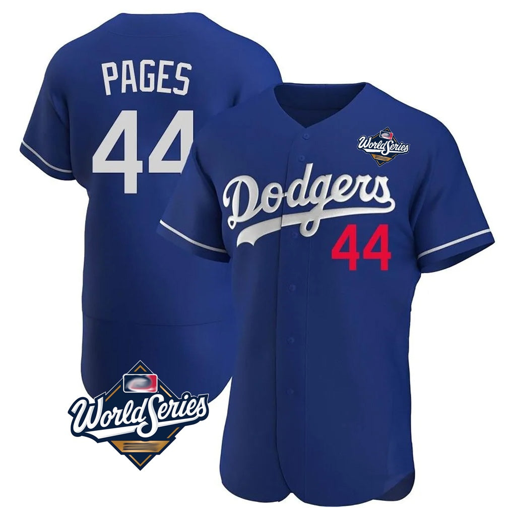 Los Angeles Dodgers #44 Andy Pages Player Royal FEDASGOGE World Series Limited Elite Home Stitched Jerseys
