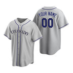 Custom Colorado Rockies Gray FEDASGOGE Stitched Cool Base Road Jersey