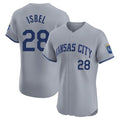 Kansas City Royals #28 Kyle Isbel Player Gray FEDASGOGE Limited Elite Home Stitched Jerseys