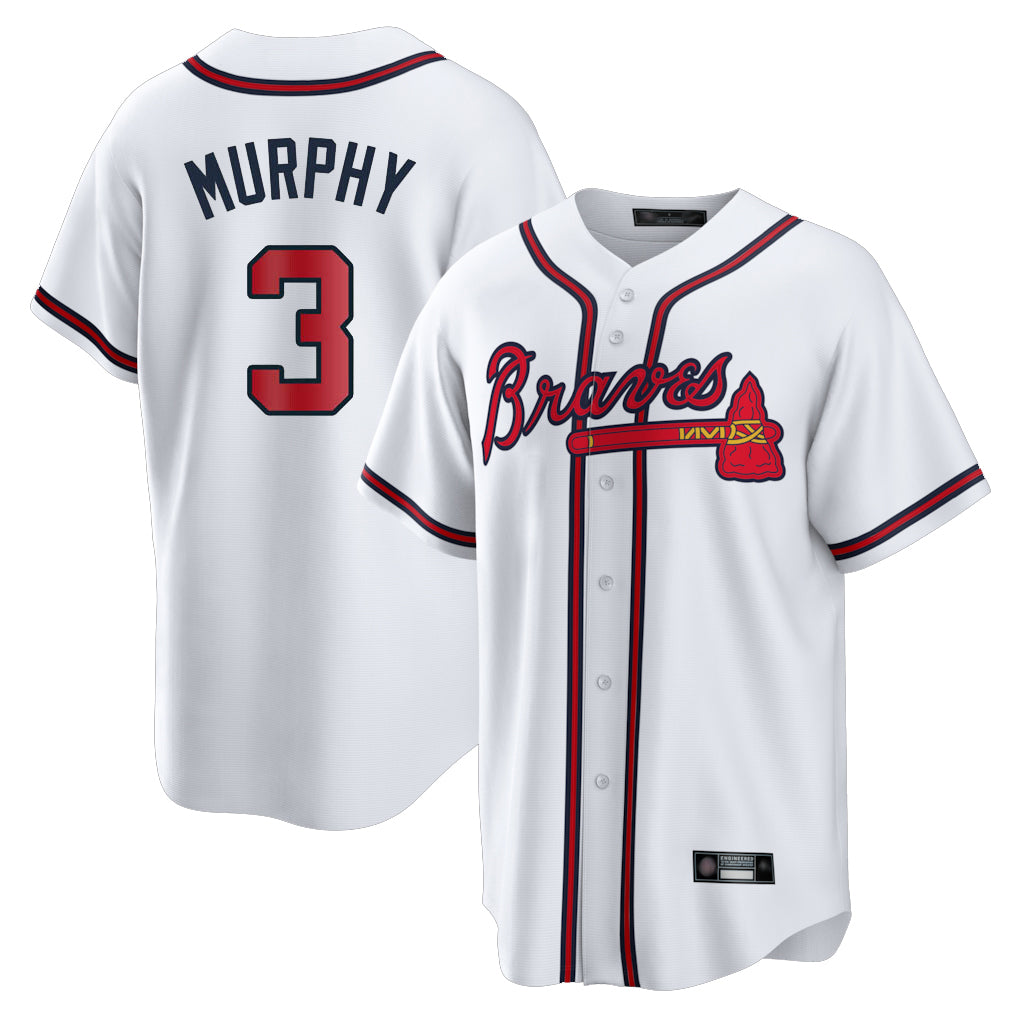 Atlanta Braves #3 Dale Murphy Player White FEDASGOGE Home Game Stitched Jerseys