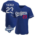 Los Angeles Dodgers #23 Kyle Tucker Player Royal FEDASGOGE World Series Meet Limited Elite Home Stitched Jerseys