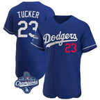Los Angeles Dodgers #23 Kyle Tucker Player Royal FEDASGOGE World Series Meet Limited Elite Home Stitched Jerseys