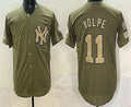 New York Yankees #11 Anthony Volpe Olive FEDASGOGE 2026 Armed Forces Day Jersey