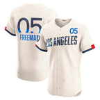 Los Angeles Dodgers #5 Freddie Freeman Cream FEDASGOGE City Connect Elite Jersey