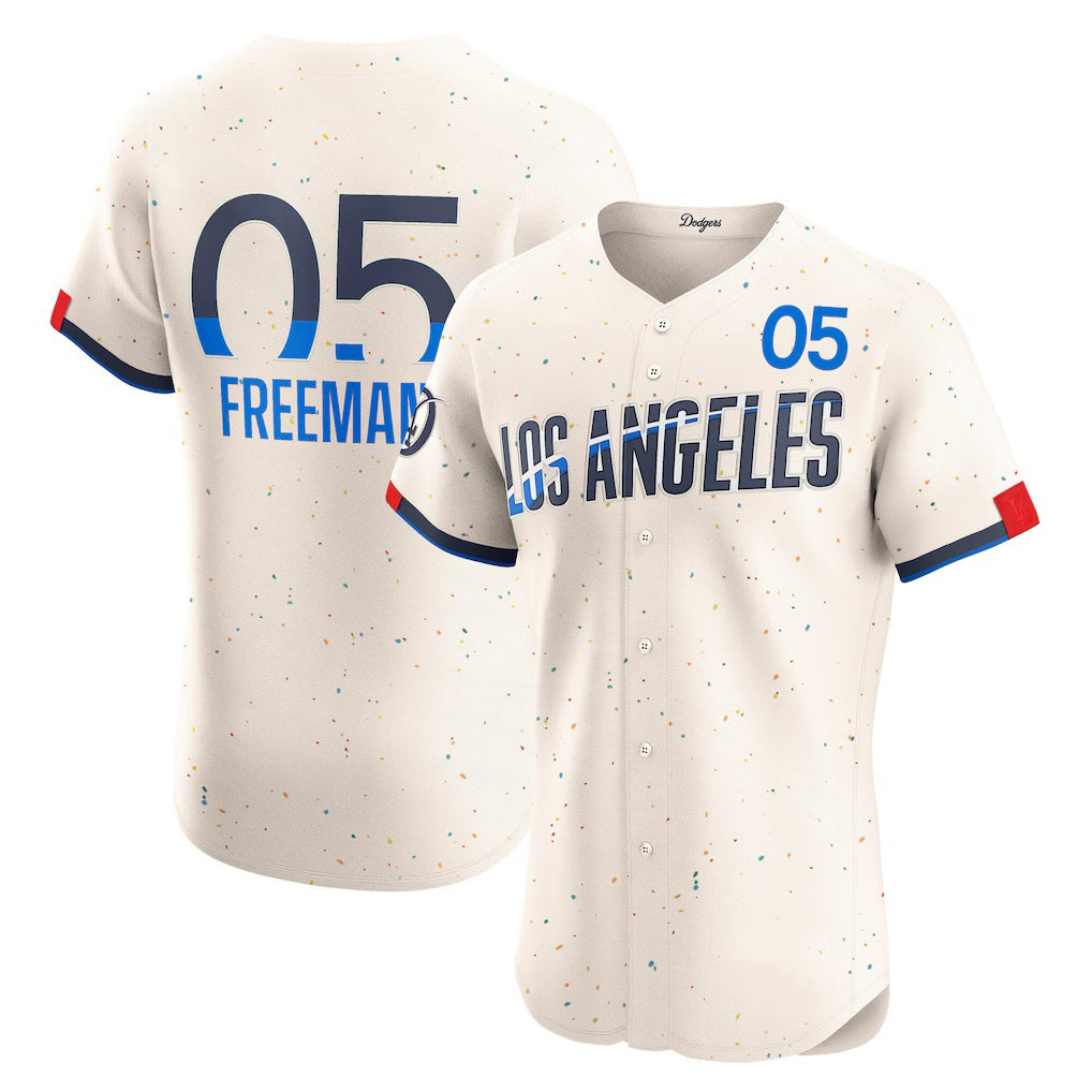 Los Angeles Dodgers #5 Freddie Freeman Cream FEDASGOGE City Connect Elite Jersey