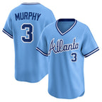 Atlanta Braves #3 Dale Murphy Light Blue FEDASGOGE Throwback Cooperstown Collection Limited Jersey