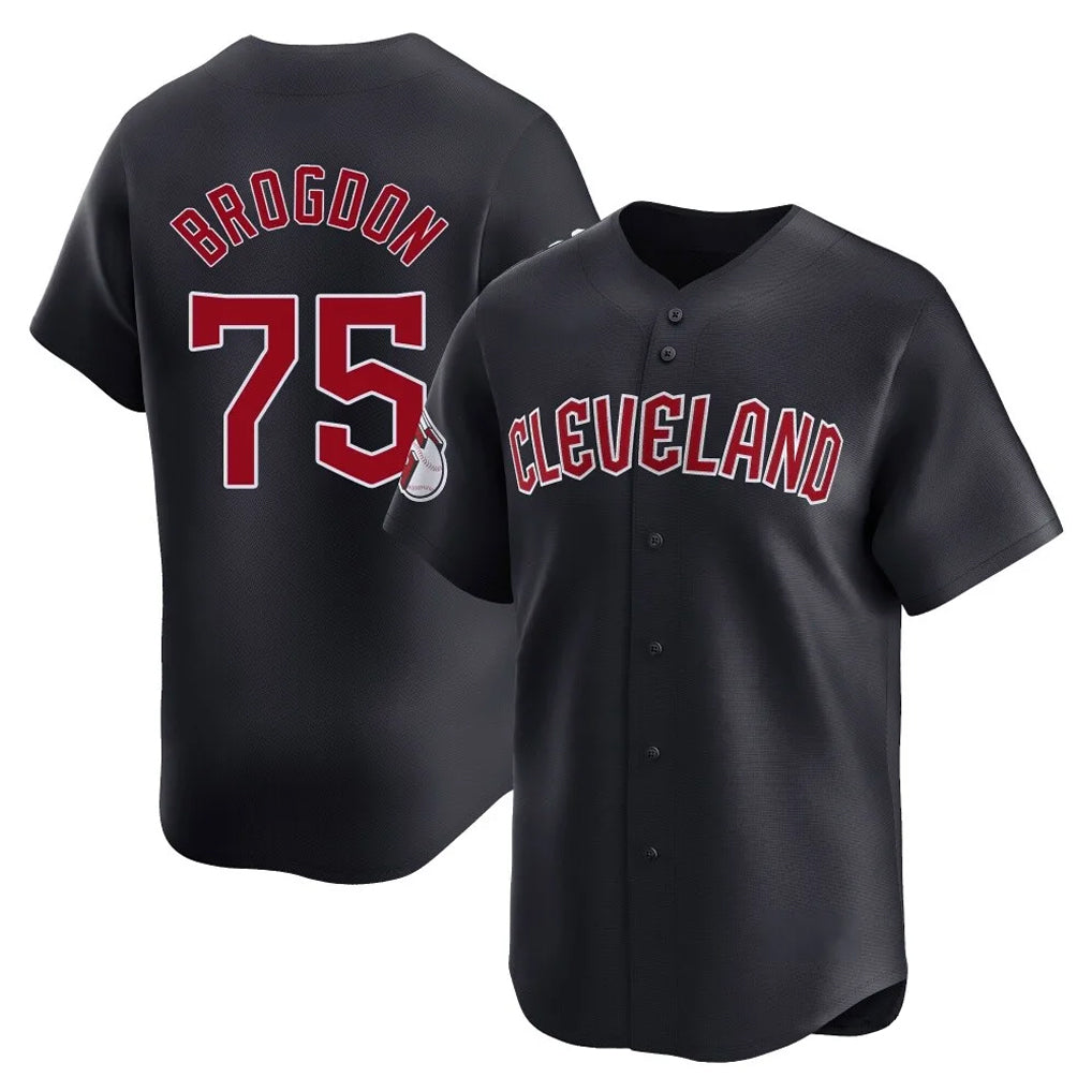 Cleveland Guardians #75 Connor Brogdon Player Navy FEDASGOGE Limited Home Game Stitched Jerseys