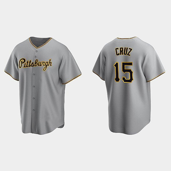 Pittsburgh Pirates #15 Oneil Cruz Gray FEDASGOGE Road Cool Base Jersey