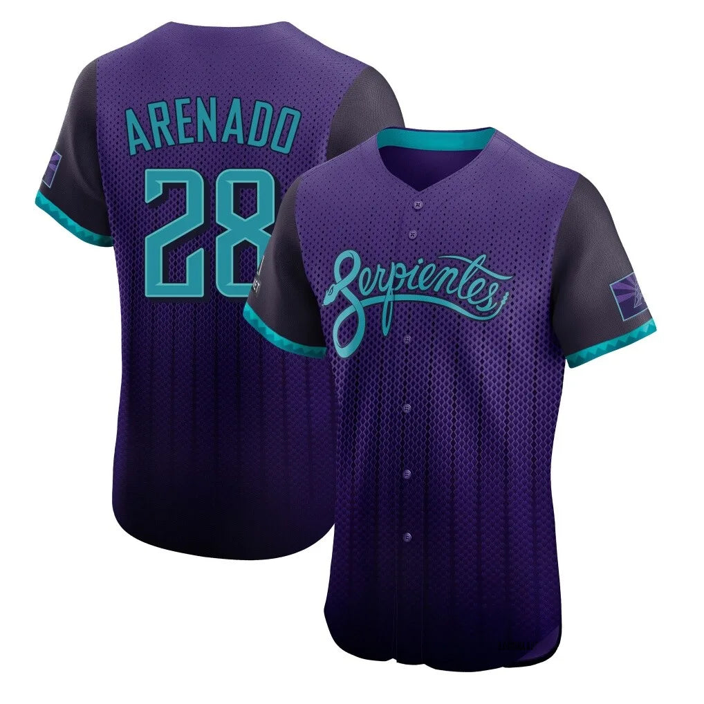 Arizona Diamondbacks #28 Nolan Arenado Player Purple FEDASGOGE City Connect Limited Elite Home Game Stitched Jerseys