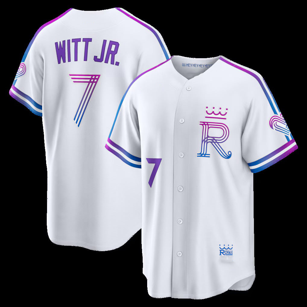 Kansas City Royals #7 Bobby Witt Jr. White FEDASGOGE 2026 City Connect Stadium Jersey